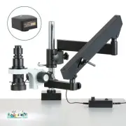 AmScope H800 0.7X-5X Zoom LED Microscope Articulating Arm w Pillar +10MP Camera