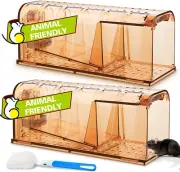 Mouse Trap 2PCS, Reusable Live Rodent Catcher, Pet & Child Safe for Small Mice