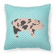 Carolines Treasures BB8109PW1818 Mini Miniature Pig Blue Check Fabric Decorat...