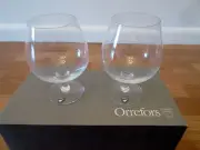 Pair of Orrefors Napoleon Cognac Glasses