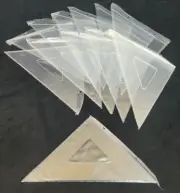 Box of 12 Alvin 11" Graphic 45/45 Deg Drafting / Drawing Triangles