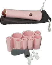Eyelash Extensions Glue Shaker Portable Nail Lacquer Shaker with 2 Connectors and 8 Sizes of Caliber Sturdy Lightweight Liquid Evenly Mixer, Pink Without Base