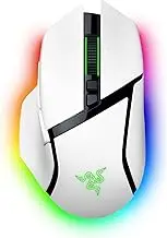 Razer Basilisk V3 Pro 35K (White Edition) Wireless Gaming Mouse, HyperSpeed Wireless Bluetooth Wired Focus Pro 35K Optical Sensor 35,000DPI 35,000DPI 3rd Generation Optical Mouse Switch, 4-Way