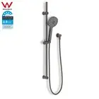 WELS Gun Metal Adjustable Sliding Shower Rail Set 3-Mode Hand Held Shower Head