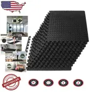 48 Sq Ft Blue Interlocking Foam Mat - Safe Exercise Flooring for Kids & Adults