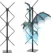 Missyou 3D Hologram Fan Display and Stand,Fans with Bluetooth, App & Remote Control, Holographic Fan LED, Customizable Video Content for Exhibitions ((58.2" 3 Splicing Brackets))