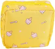Period Bag, Waterproof Period Bag - Zipper Bag Portable Period Bag Tampon Storage Pouch, Portable Menstrual Pad, Tampons Organizer with Zipper for Teen Girls Women Ladies, Multicolor, Yellow 12x12cm,