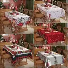 Christmas Decor Tablecloth Xmas Party Waterproof Table Rectangle Cover Cloth