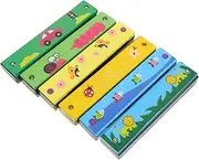 ERINGOGO 16 Hole Kids Harmonica Musical Instrument for Beginners Small Harmonica Toy Cartoon Design 6pcs Set