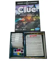 Clue Board Game Treachery at Tudor Mansion, Clue Escape Room Game (Open Box)