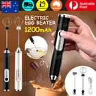 USB Rechargeable Electric Egg Beater Coffee Frother Drink Foamer Mixer Tool AU