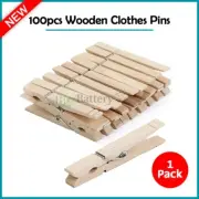 Clothes Pins-100 Pack Laundry Natural Wooden-Spring Loaded Strong 7-Coil