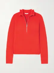 [Chloé] Chloé - Ruffled Ribbed Wool And Cashmere-blend Sweater - Red - x small x small Red