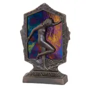 Meyda Lighting 9" High Deco Posing Lady Accent Lamp, Black/Brass - 268415