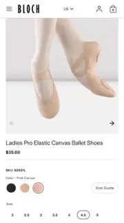 Ladies Pro Elastic BLOCH Ballet Shoes Pink size 4.5 new in box!