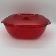TUPPERWARE NEW PREMIUM ACRYLIC ELEGANT BLOSSOM SERVING DISH-11 Cup/2.7L Red