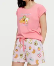 NEW PETER ALEXANDER BREAKFAST IN BED TOP & SHORTS WOMENS MEDIUM M $109.90