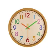 HC-40 Decorative Accurate Time Wood Grain Colorful Silent Quartz Hanging Wall Clock
