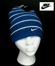NWT NIKE Boys Blue and White Stripe Knit Cap(Size Youth 8/20) NEW