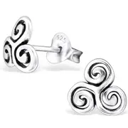 Sterling Silver Swirl Stud Earrings