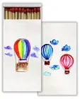 Hot Air Balloons Set of 10 Large Matchboxes with Wooden Matches