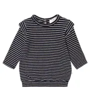 [1 + in the Family] 1 + in the Family Noelia striped cotton-blend top M 12 black