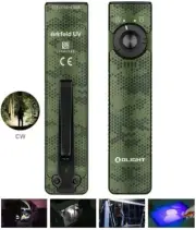 Olight Arkfeld UV + White LED Flashlight, 1000 Lum, OD Green HexCamo, Cool White