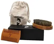 Beard Comb Set Boar Bristle Beard Brush The Perfect Mustache and Beard Comb w...