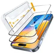 Tough On iPhone 15 Plus Tempered Glass Screen Protector 2 Pack with Installation Kit