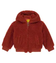 [Off-White Kids] Off-White Kids Logo faux shearling hoodie Y 12 orange