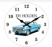 EH HOLDEN 30 CM GLASS WALL CLOCK COLLECTABLE MAN CAVE GARAGE SHED