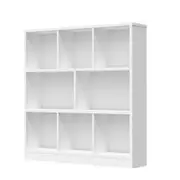Oikiture Bookshelf Bookcase Display Shelves Unit Storage Organizer Stand White