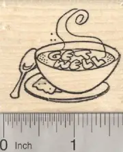 Get Well Soup Rubber Stamp E28722 WM