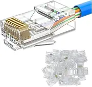 MOGOOD RJ45 Connectors, 25-Pack Cat6 RJ45 Connectors Unshielded Modular Plug (Cat6 Connector/RJ45 Modular Plugs/Ethernet Connector) for Solid or Stranded UTP Cable