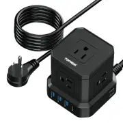 Power Strip with USB-C (3.0A), Surge Protector (700J), 10 FT Extension Cord w...