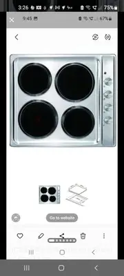 Electric Hotplates, Inalto ICE6, 60cm, 4 Burners, Stainless Steel White. NEW