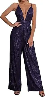[Generic] Wedding Guest Jumpsuit Summer New European and American Jumpsuit Lady's Sleeveless Neck Sequin Pants Women Dress Romper for Women