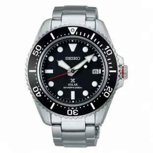 【SEIKO 精工】Prospex 運動款 太陽能不鏽鋼黑水鬼錶(SNE589P1/V157-0DP0D)