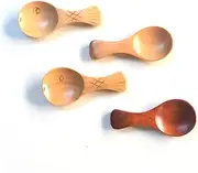 SHOWERORO Toddler Cutlery Set 3pcs Mini Wooden Spoon for Boys and Girls Self Feeding