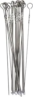 BBQ Skewers, 22Pcs Stainless Steel Kebab Skewer with Silicone Brush and Storage Bag, 40 cm/15 Inch Long Metal Skewers