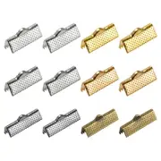 180Pcs Ribbon Crimp Clamp Ends 22mm Cord End Clasp for DIY Craft 6 Colors