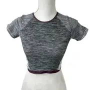 Athleta Crop Top Tee Women's XS Gray Impact Compression NWT
