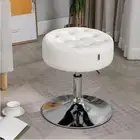 Contemporary Tufted Vanity Stool - Adjustable Swivel Ottoman for Home Elegance