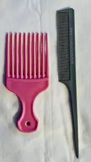 Starflite SF67 Tail Comb Gray & Pink Pick Combo for Barber & Hairdressing