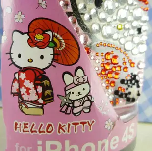 【震撼精品百貨】Hello Kitty 凱蒂貓 HELLO KITTY iPhone4貼鑽手機殼-粉和服 震撼日式精品百貨