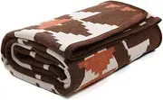 ACUSHLA Merino Wool Blanket Bedspread 160 cm x 200 cm Blanket Cuddly Blanket Knitted Sofa Blanket TV Blanket for Bed Bedroom Couch Office (Indian Brown)