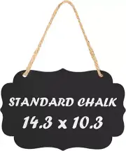 Hanging Chalkboard Signs, Large 14.3X10.3 Acrylic Blackboard with Jute String, D