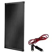 100W Solar Panel Fixed Black Frame + Vehicle Car Cigarette Lighter Plug Socket