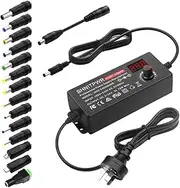 SHNITPWR 3V ~ 24V 3A 72W Power Supply Adjustable DC 3V 5V 6V 9V 12V 15V 16V 18V 19V 20V 24V Variable Universal AC/DC Adapter 100V-240V AC to DC Converter with 14 Tips 5.5x2.5mm 4.0x1.7mm 3.5x1.35mm