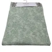 Shabby Chic Matelasse Table Runner Soft Green Textured Floral 16"x 90" Farmhouse